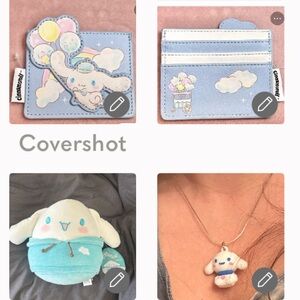 Sanrio-Her Universe Cinnamoroll ID Holder NWT+18”Necklace+9x12”Squishmallow NWT